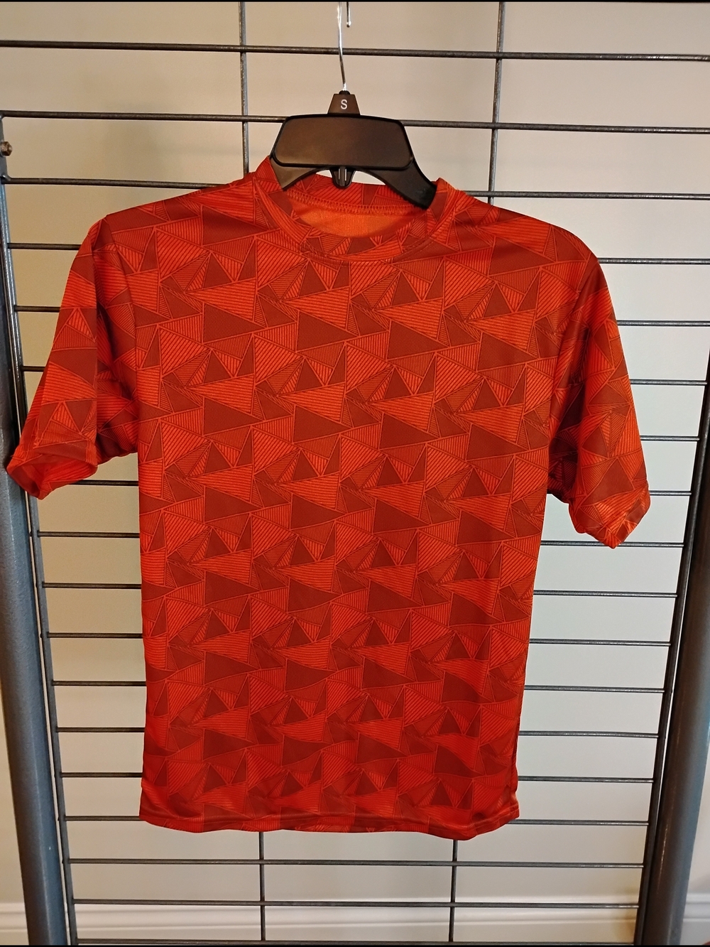 Augusta Sportswear Red Geometric Short Sleeve Athletic Tee